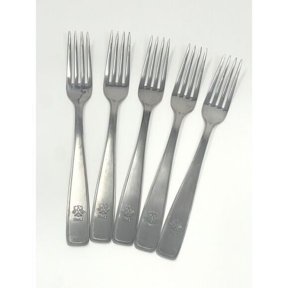 Schulze 66 BWU Germany Vintage Rare Stainless Steel Dinner Forks 8.25” Set Of 5 - Picture 1 of 8